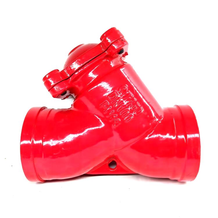 Y Type Grooved End Strainer with Drain Cap