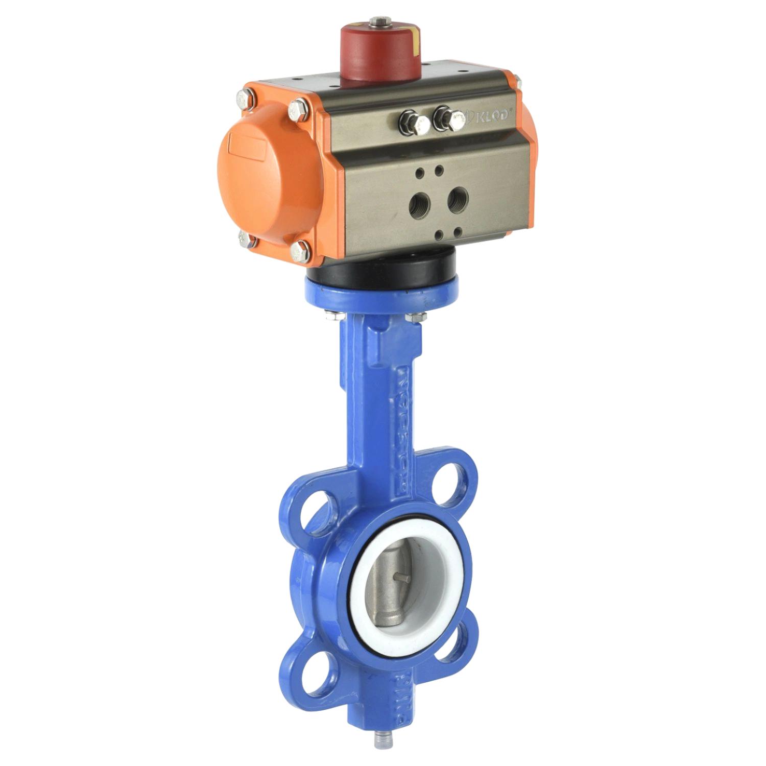 Wafer Butterfly Valve With pneumatic actuator