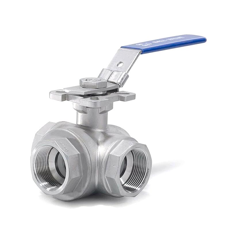 L T Y type three Way Ball Valve with ISO 5211 Mounting Pad