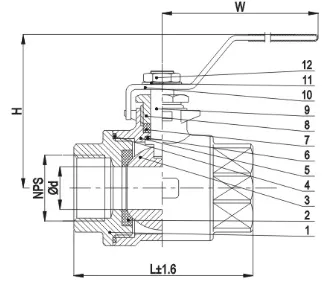 2PC Stainless Steel Threaded Ball Valve (8)