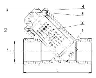 Y Type Thread End Strainer with Drain Cap (1)