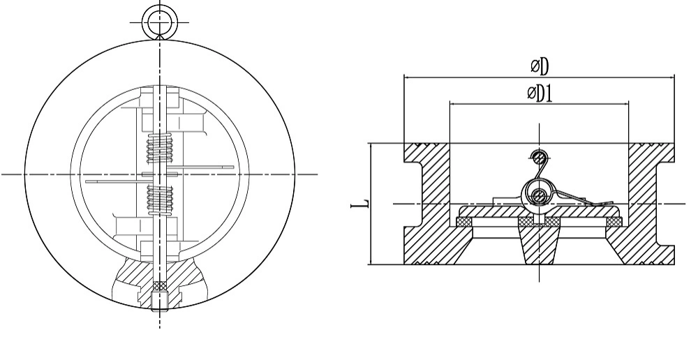 Thin wafer swing check valve PN16 CLASS150 (8)