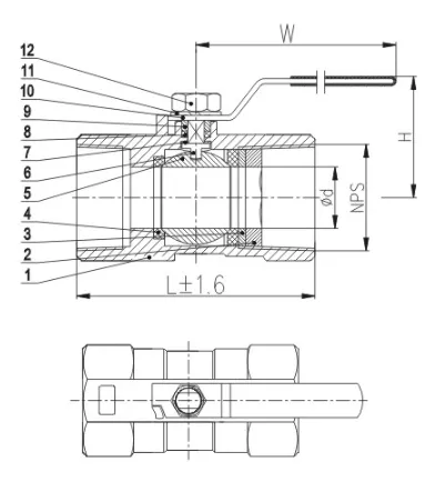 1PC Stainless Steel Threaded Ball Valve (2)