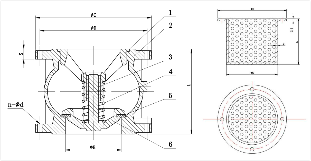 Ansi cast iron flanged foot valve with stainless steel screen (4)